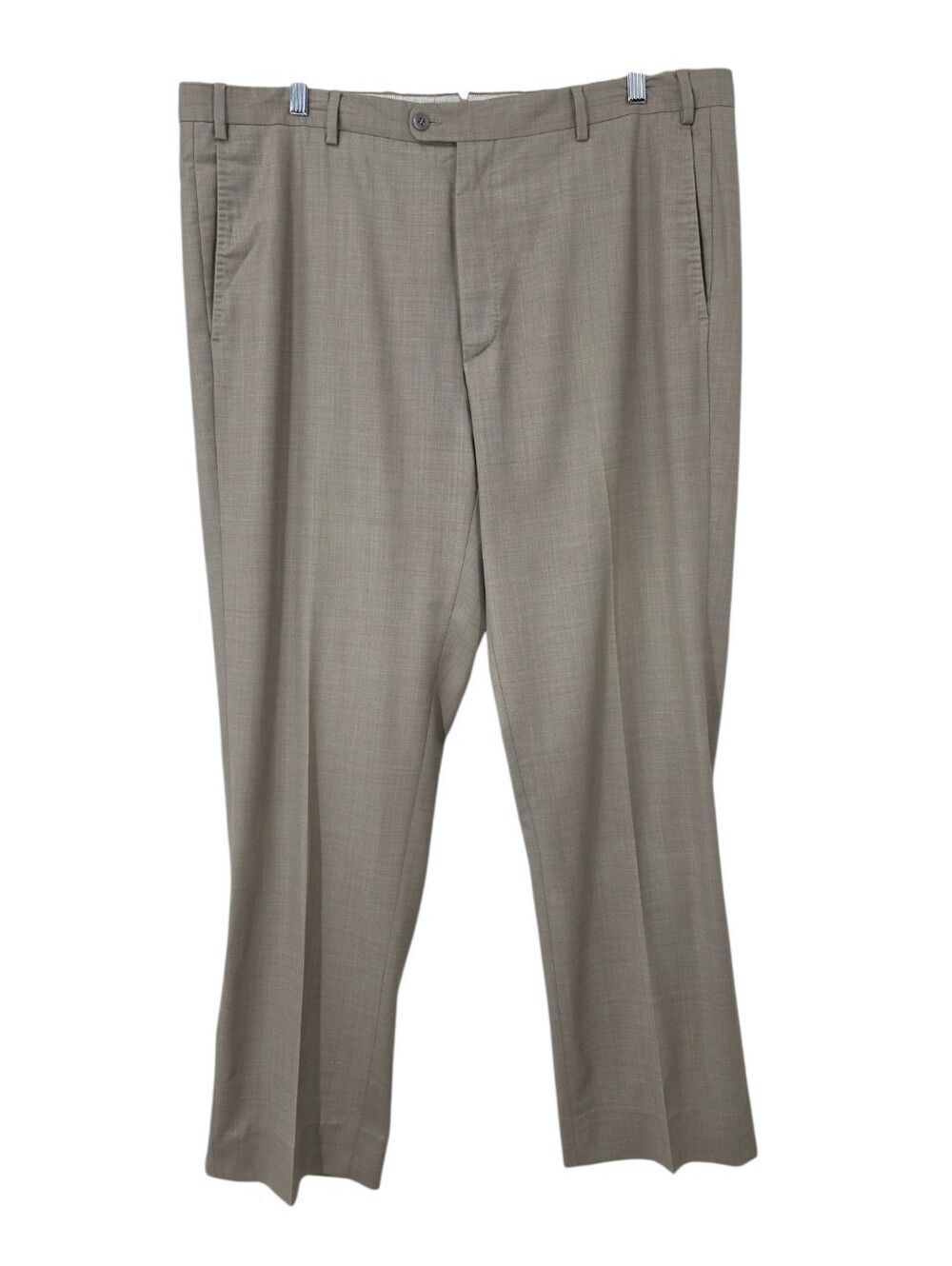 Zanella Loro Piana Italian Wool Super 130's Flat Front Dress Pants Tanish Taupe